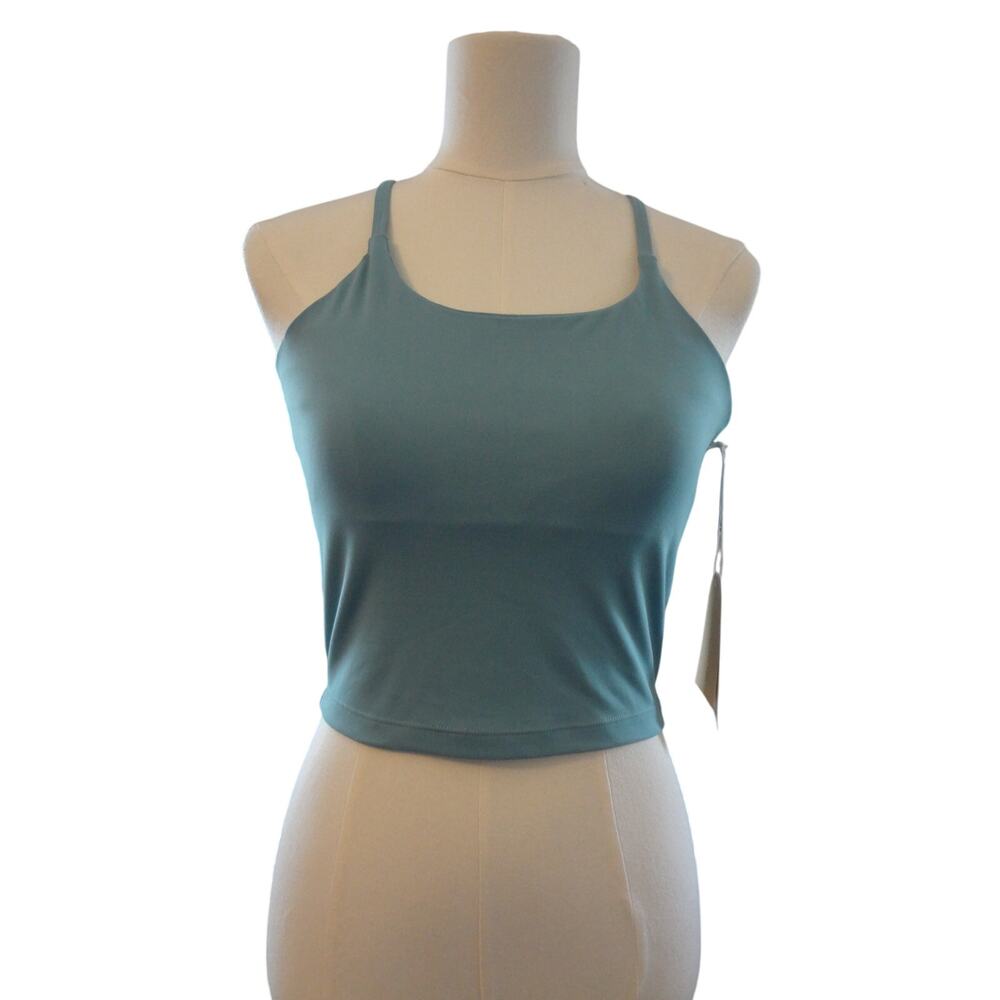 NWT M Blogilates Strappy Cropped Tank in Cameo Blue/Seagreen